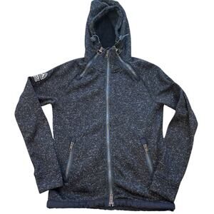Superdry Men's Navy Heather Storm Fleece Full ZIp Hoodie Medium Heavyweight